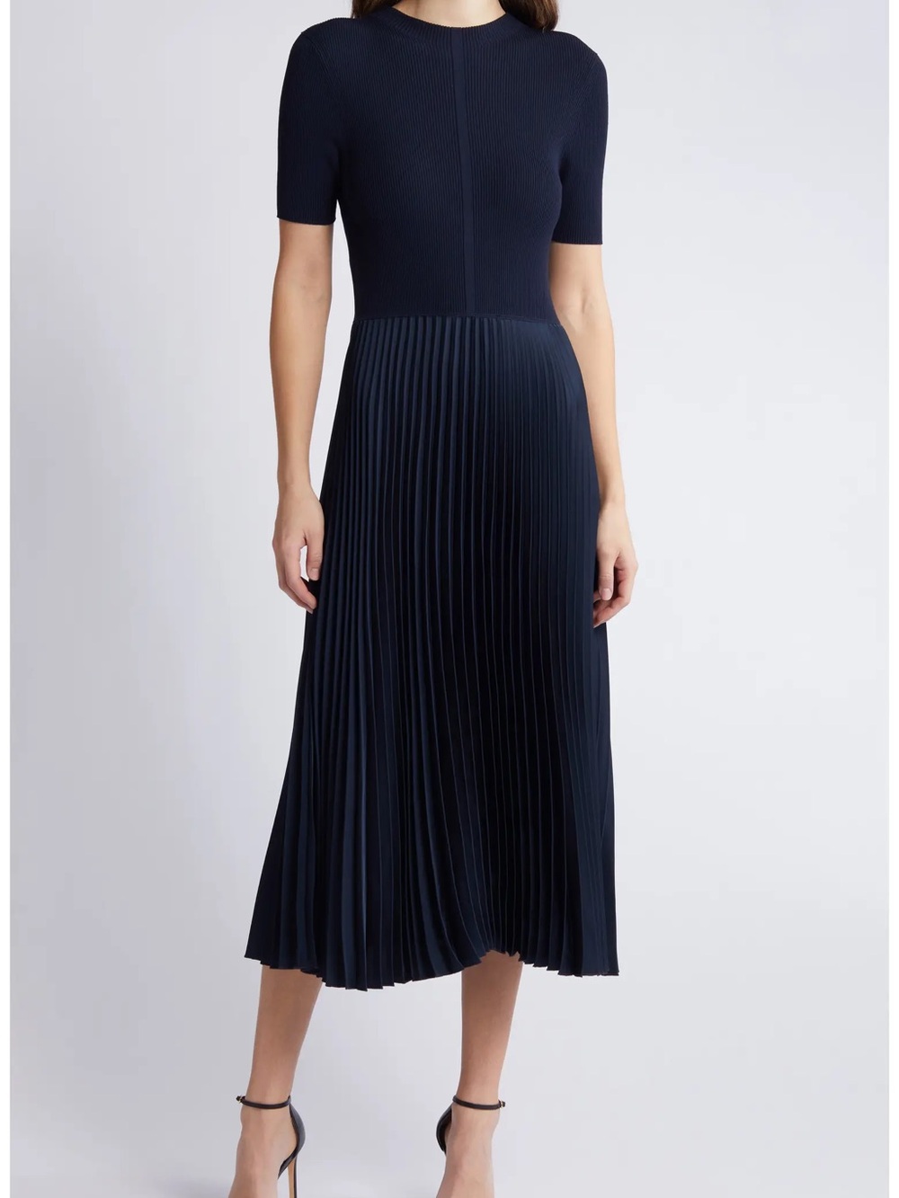 BOSS Black Ribbed V-Neck dress